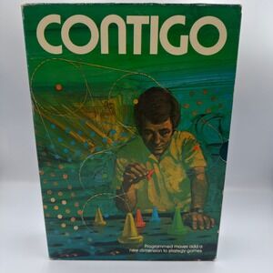Vintage 1974 Contigo 3M Bookshelf Game Strategic Board Game Complete 1970s